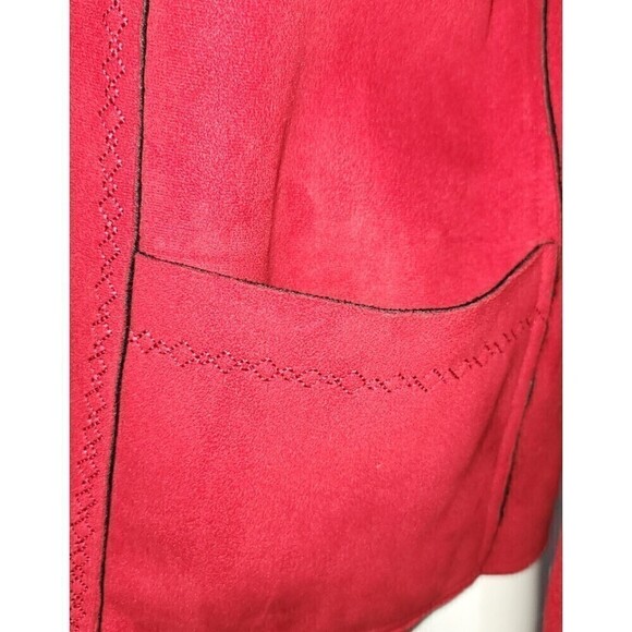 Alfred Dunner Zipped Brushed Suede Fleece Blazer - Size 8P - Picture 9 of 11